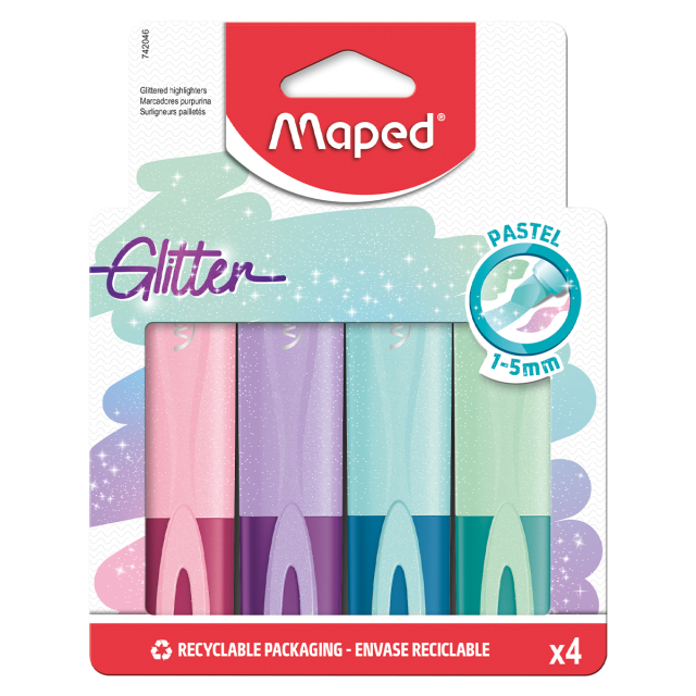 Highlighter Glitter Pastel 4-pack