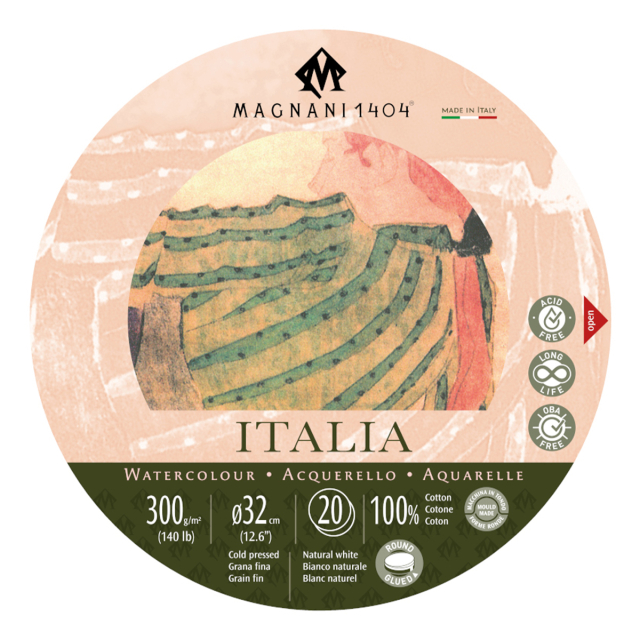 Aquarelblok Ronde Italia 100% Katoen 300g 32cm 20 Sheets