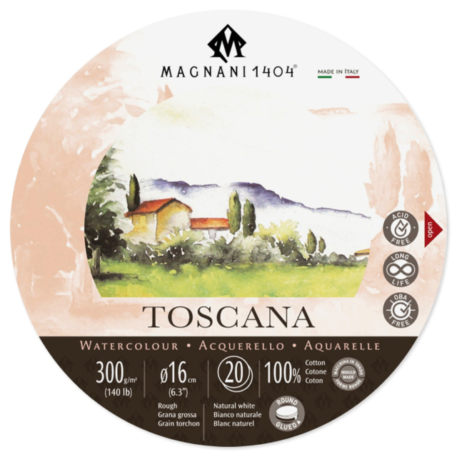 Aquarelblok Ronde Toscana 100% Katoen 300g 16 cm 20 Sheets