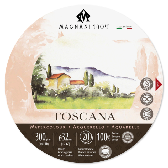 Aquarelblok Ronde Toscana 100% Katoen 300g 32cm 20 Sheets