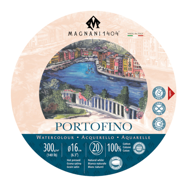 Aquarelblok Ronde Portofino 100% Katoen 300g 16cm 20 Sheets