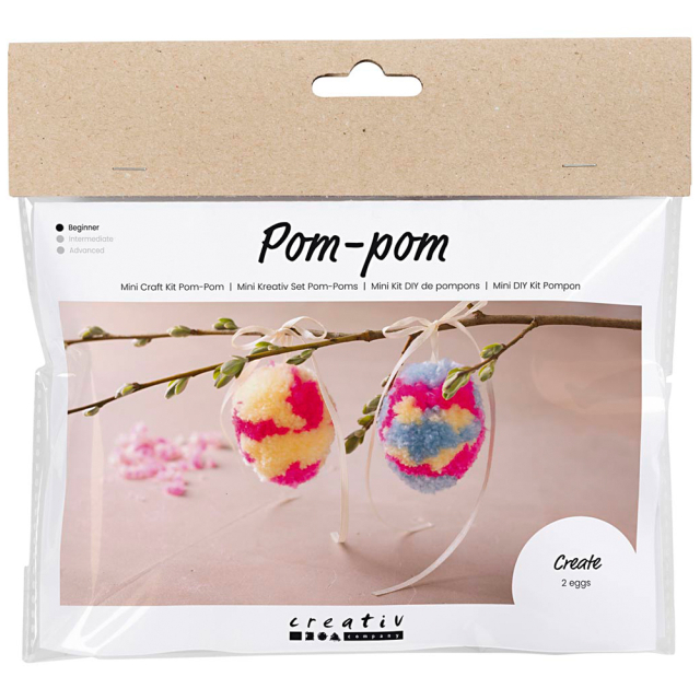 Mini DIY-kit Pompom-eieren