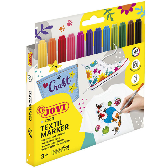 Textielstiften 12 stuks (3 jaar+)