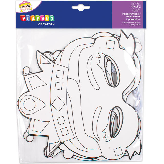 Paper Masks Prinsessen 12 pcs