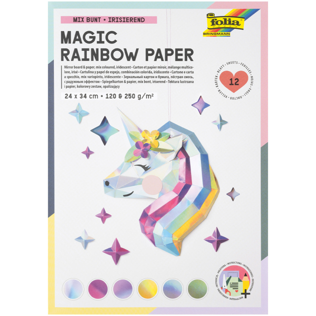 Kleurveranderend papier/karton Magic Rainbow 12 Vellen