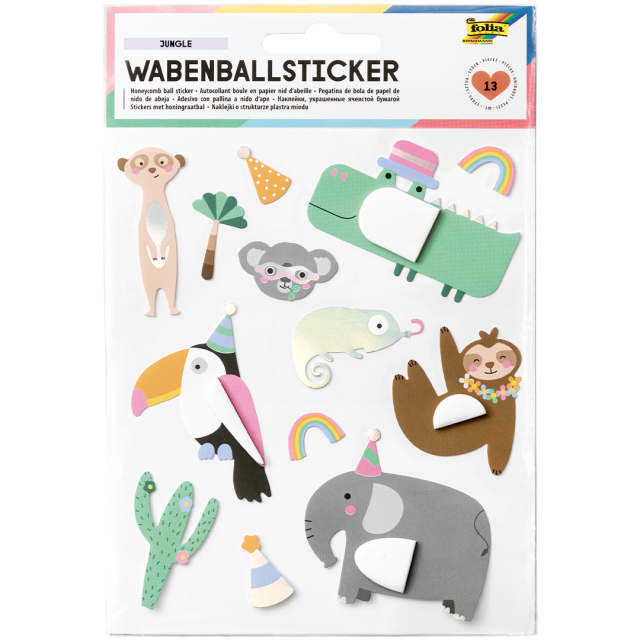 Stickers Honingraatpapier Jungle 1 Vel