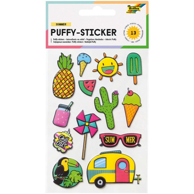 Zachte 3D Stickers Zomer 1 Vel