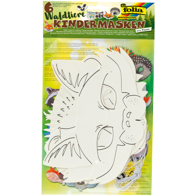 Kinder Maskers Bosdieren 6-pack