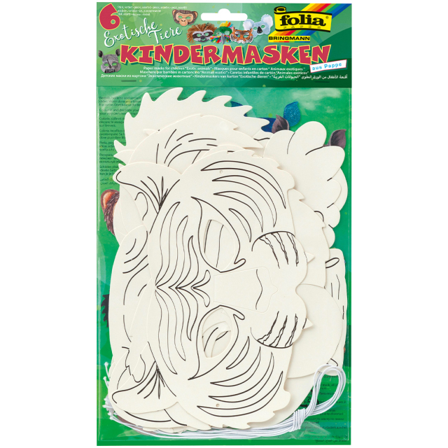 Kinder Maskers Exotische Dieren 6-pack