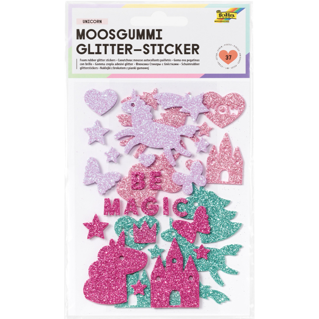Schuimrubberen stickers Eenhoorn 2 Vellen