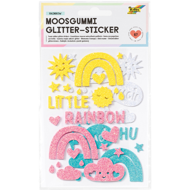 Schuimrubberen stickers Regenboog 2 Vellen