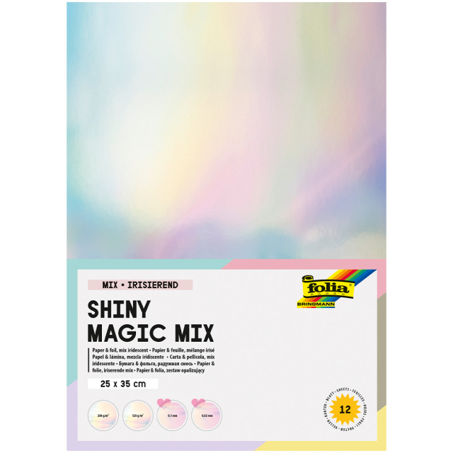 Kleurwisselend papier Shiny Magic Mix 12 vellen 