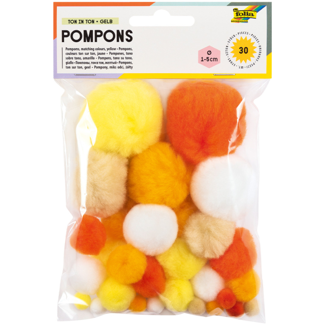 Pompons Geel 30-pack