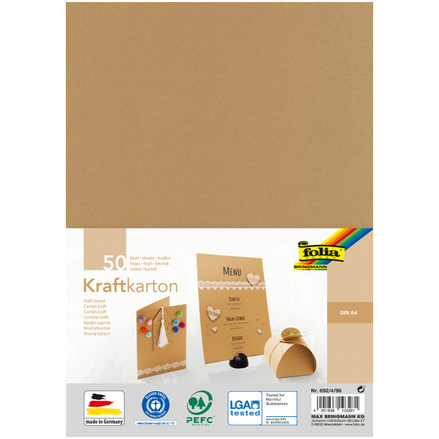 Gekleurd papier naturel 230g/m² 50 vellen