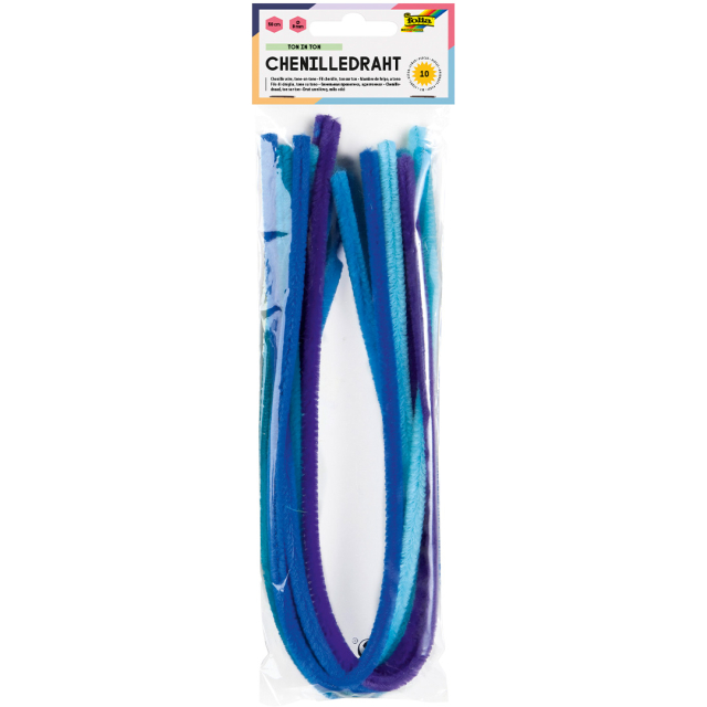 Chenilledraad Blauw 10-pack