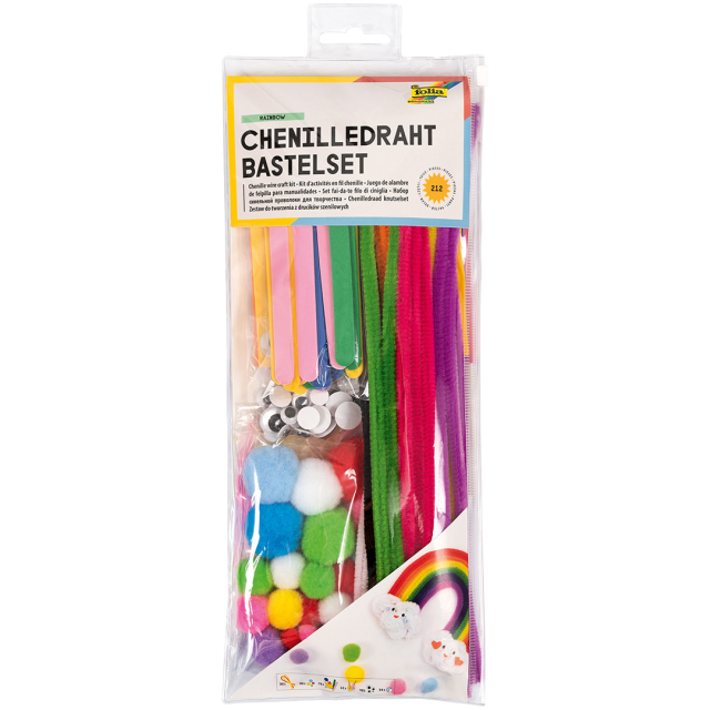 DIY-kit Chenilledraad Regenboog 212 stuks