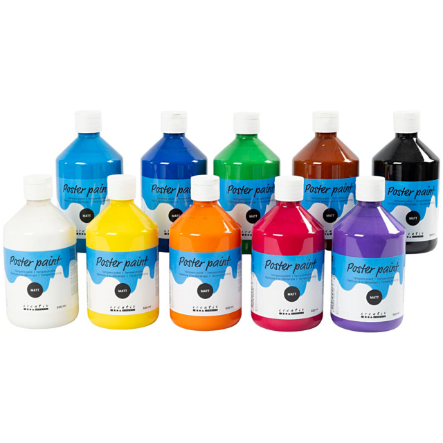 Poster Paint Tempera Verf Mat 10x500ml