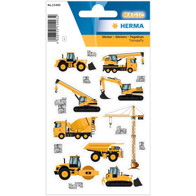 Stickers Bouwvoertuigen 1 vel