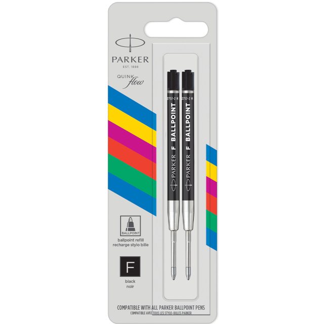 Ballpoint refill QuinkFlow Economy 2-pack Medium Black in de groep Pennen / Accessoires voor pennen / Vullingen en refills bij Voorcrea (131998)