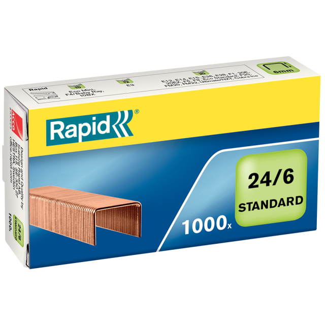 Nietjes Standard 24/6 koper 1000 stuks