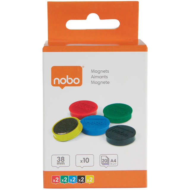 Magneetjes 38 mm Sterk 10-pack Kleurenmix