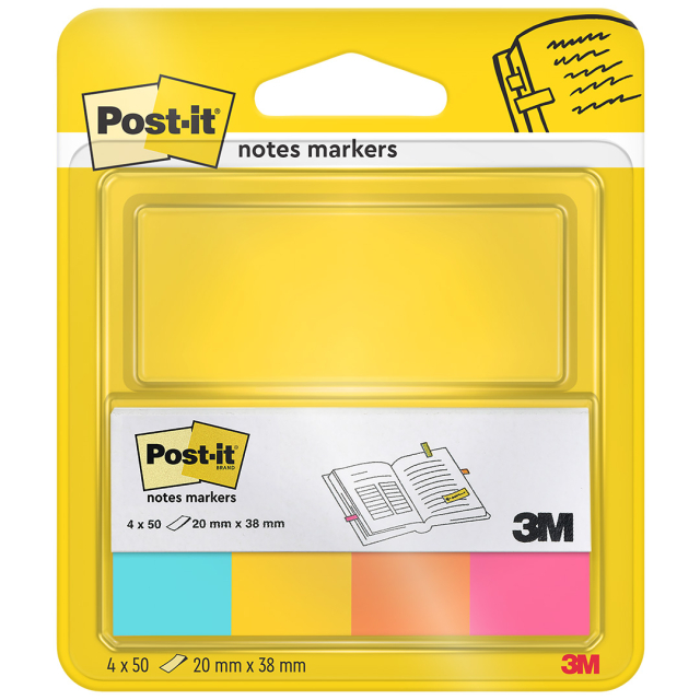 Post-it tabbladen 20x38 4 kleuren