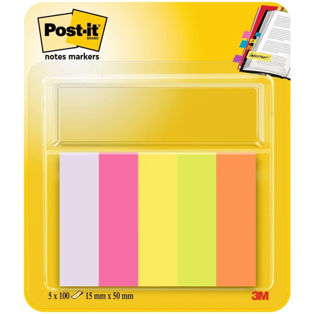 Post-it tabbladen 15x50 5 kleuren