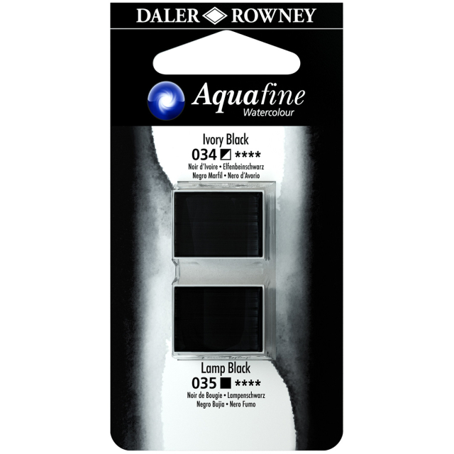 Aquarelle Half-pan Duo Ivory Black/Lamp Black