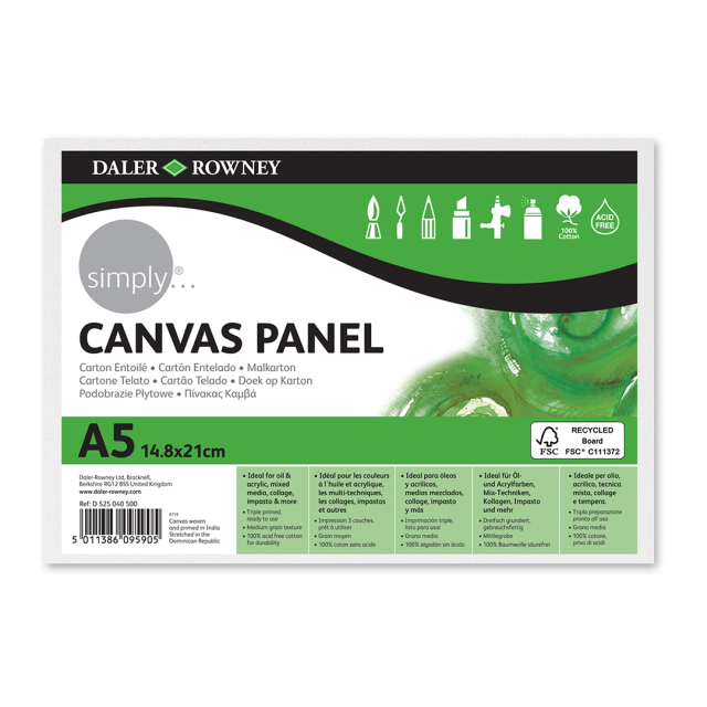 Canvas board Katoen A5