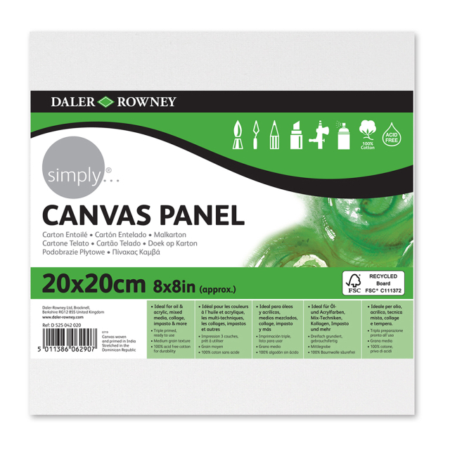 Canvas board Katoen 20x20 cm