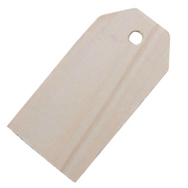 Manilla houten geschenklabel 3x6 cm verpakking van 10