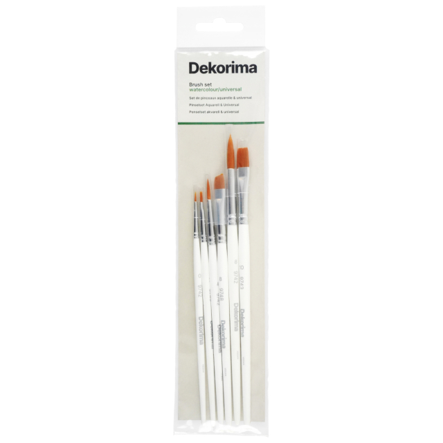 Synthetische penselen Aquarel/Universeel 6-set