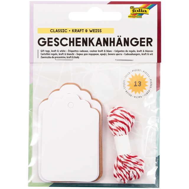 Kerstetiketten Manillalabels Klassiek 12-pack