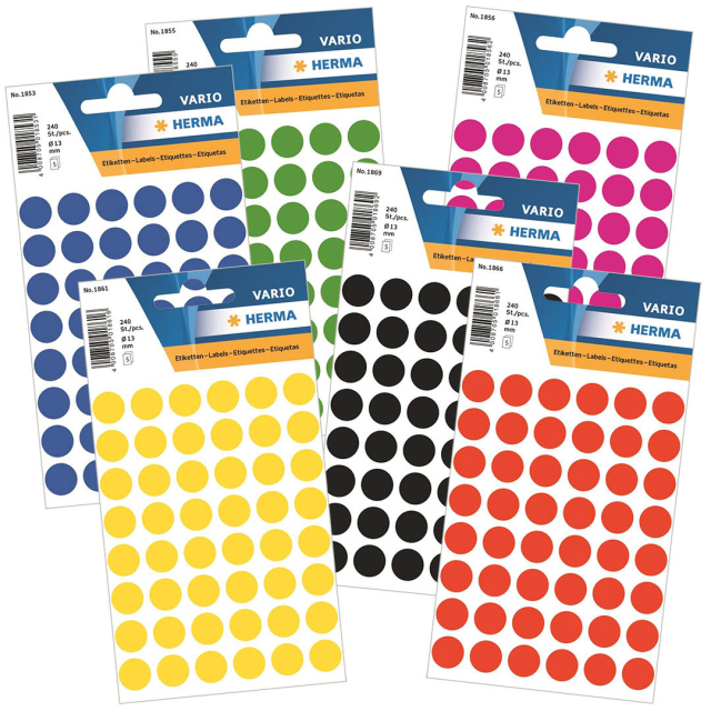 Multipurpose-etiketten Ø13mm rond 240-pak