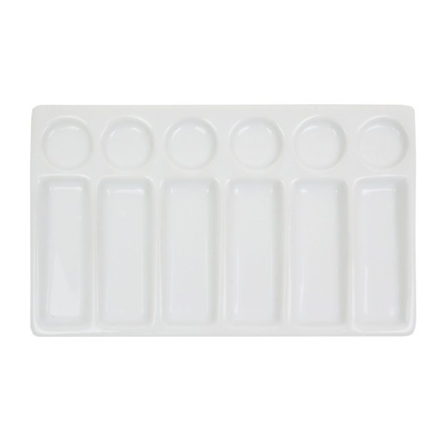 Artists porseleinen palet rechthoekig 20x12 cm