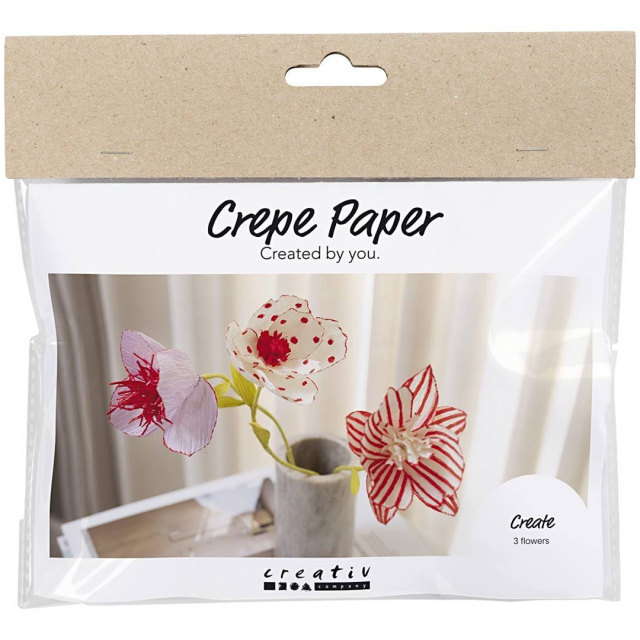 DIY-kit Papieren bloemen van crêpepapier Set 2