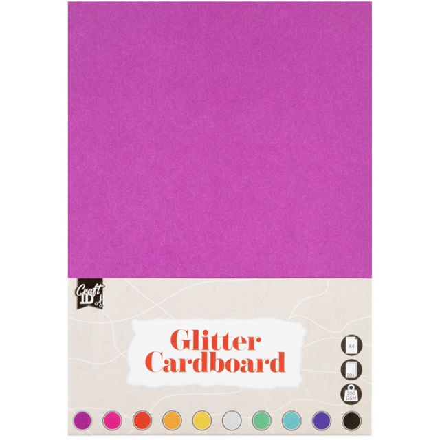 Glitterkarton A4 10-pack Gemengde kleuren