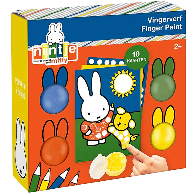 Nijntje Miffy Vingerverf 4 kleuren + 10 afbeeldingen