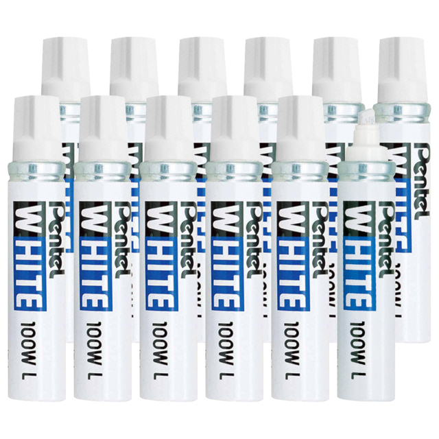 Paint Marker 100W L Broad White 12-pak