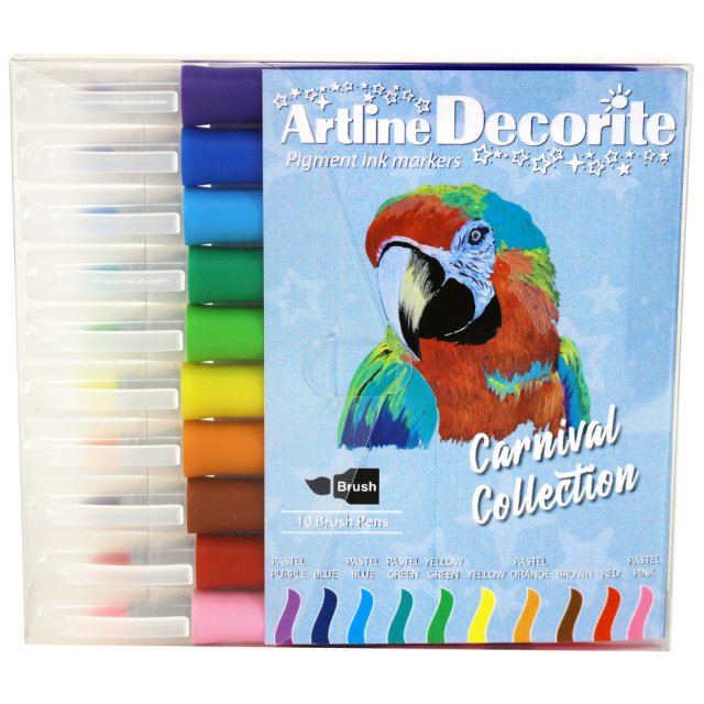 Decorite Brush Marker 10 stuks Carnival