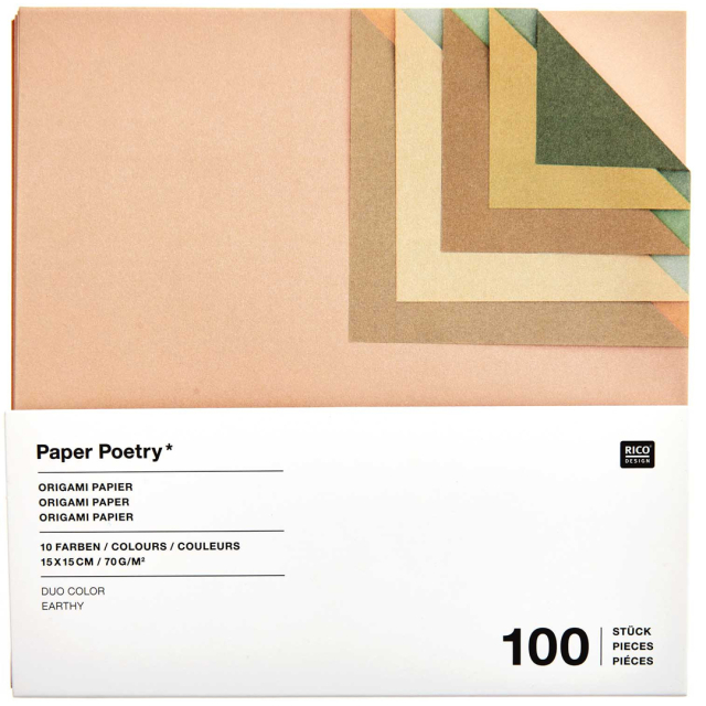 Origami-papier Duo Colour Earthy 15x15 cm 100 vellen