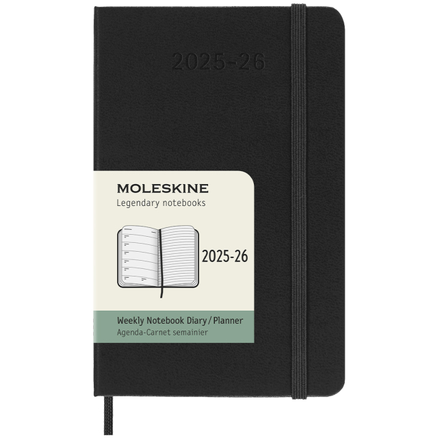 Kalender 18M WeekNote Hard Cover Pocket Black