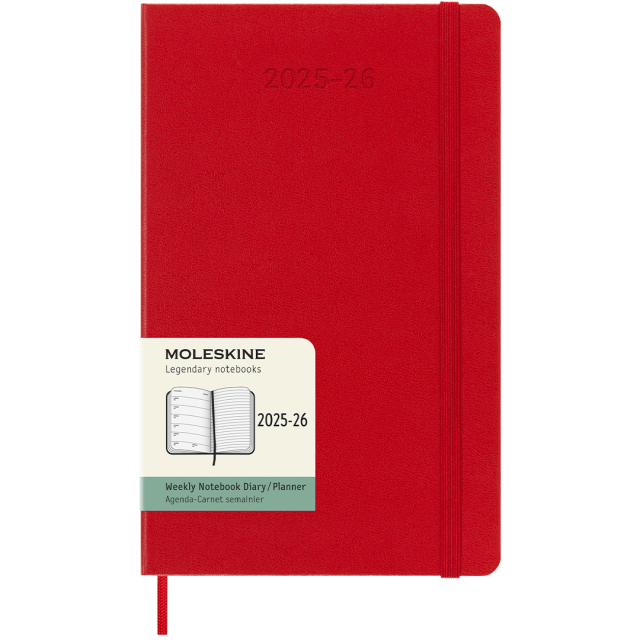 Kalender 18M WeekNote Hard Cover Large Red