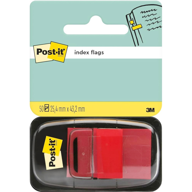 Post-it Indextabs 25,4 x 43,2 mm Rood