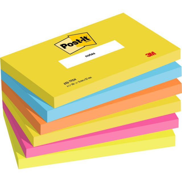 Post-it Super Sticky 76x127 Kleurenmix Energetic 6-pack