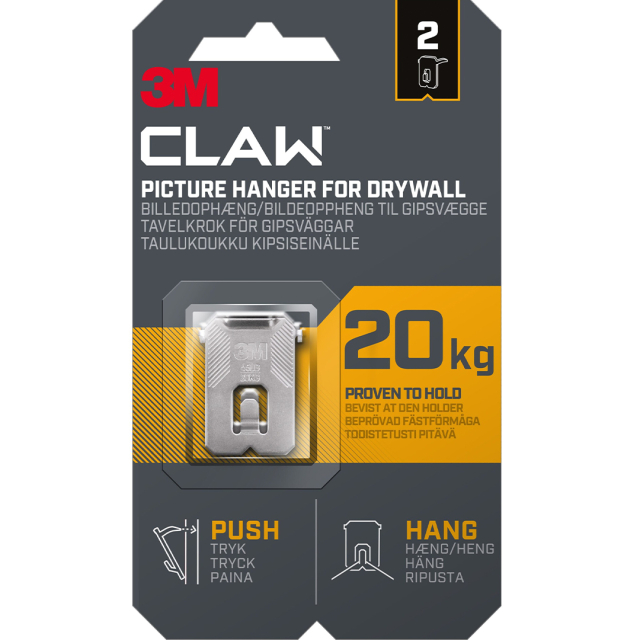 Claw Tavelhaak voor gipswand 20 kg 2-pack