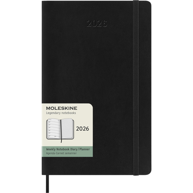 Kalender 12M Weekly Notebook 2026 Softcover Large Black