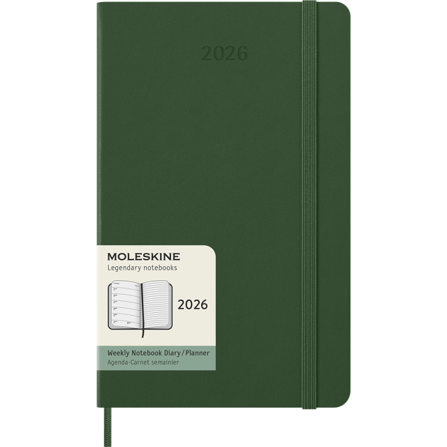Kalender 12M Weekly Notebook 2026 Hardcover Large Myrtle Green