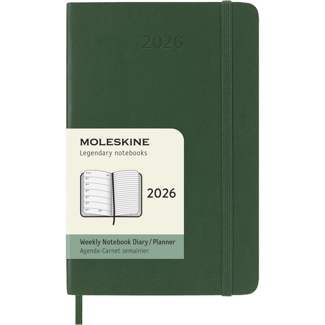 Kalender 12M Weekly Notebook 2026 Softcover Pocket Myrtle Green