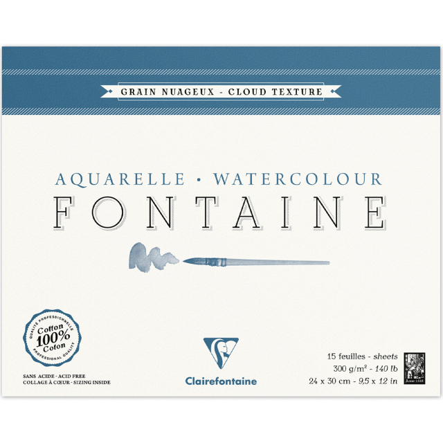 Fontaine Aquarelblok Cloud Texture 24x30 cm 300g